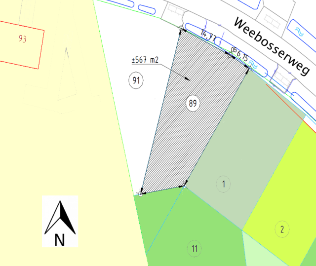 Bouwkavels aan de Weebosserweg