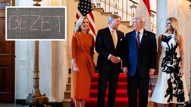 Willem-Alexander geeft ‘stukje land’ cadeau aan Trump