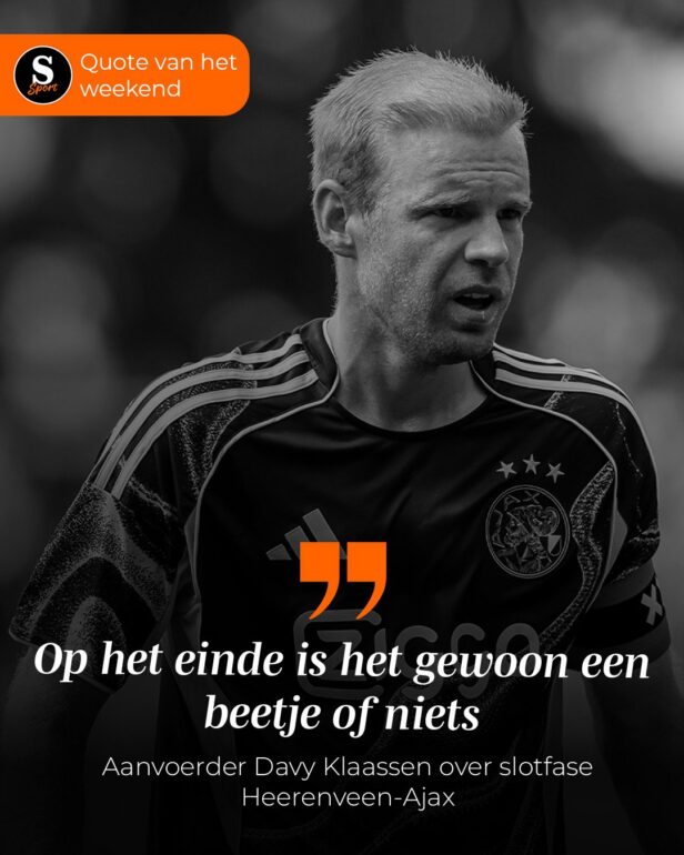 De Speld Sport Quote van het Weekend: Aanvoerder Davy Klaassen over slotfase Heerenveen-Ajax