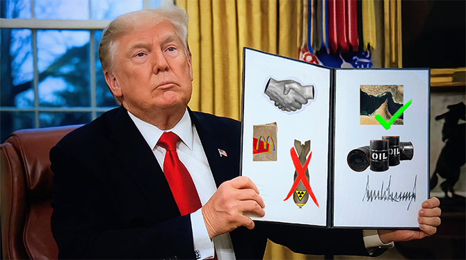Trump komt met 14-plaatjesvoorstel
