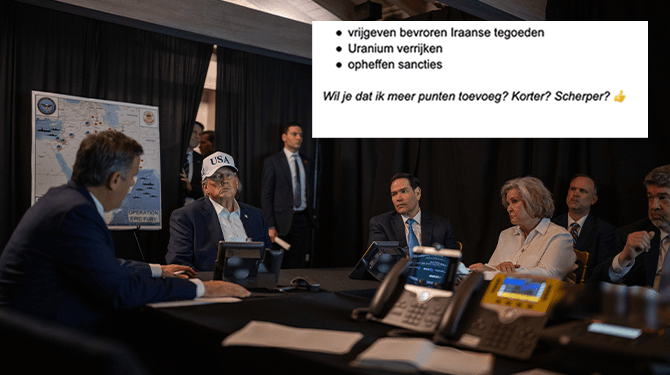 VS eindigt vredesvoorstel met vraag: ‘Wil je dat ik meer punten toevoeg (korter, scherper)?’