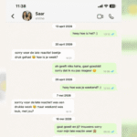 85% van WhatsApp-gesprek tussen Saar en Noa bestaat uit excuses voor late reactie