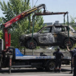 BWM-rijders bezorgd na ongeluk hoge Russische militair met autobom