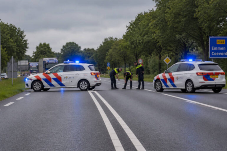 Slak haalt overkant van N34 niet ondanks grootschalige reddingsactie