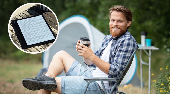 John neemt e-reader mee op vakantie zodat hij meerdere boeken niet kan lezen