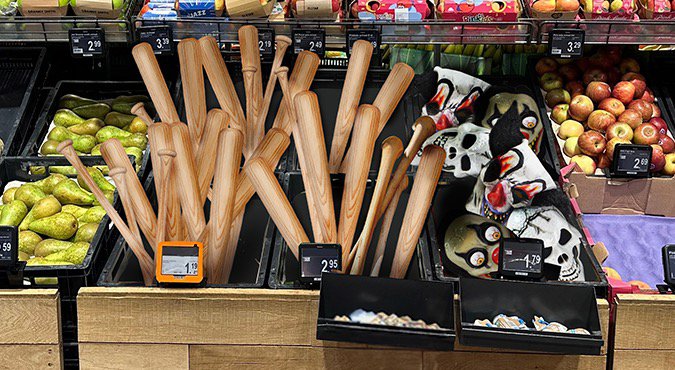 Op Ameland liggen de maskers en knuppels nu al in de winkel